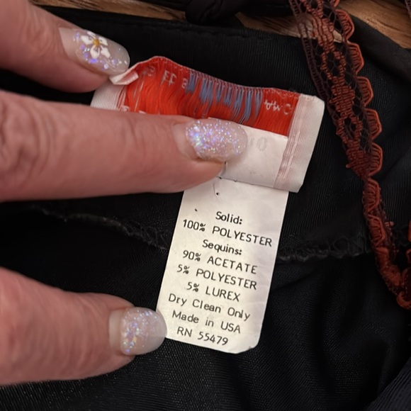 Vintage 1980’s Diamond’s Run sleeveless black sequin peplum midi dress Size 9/10 - Picture 9 of 17